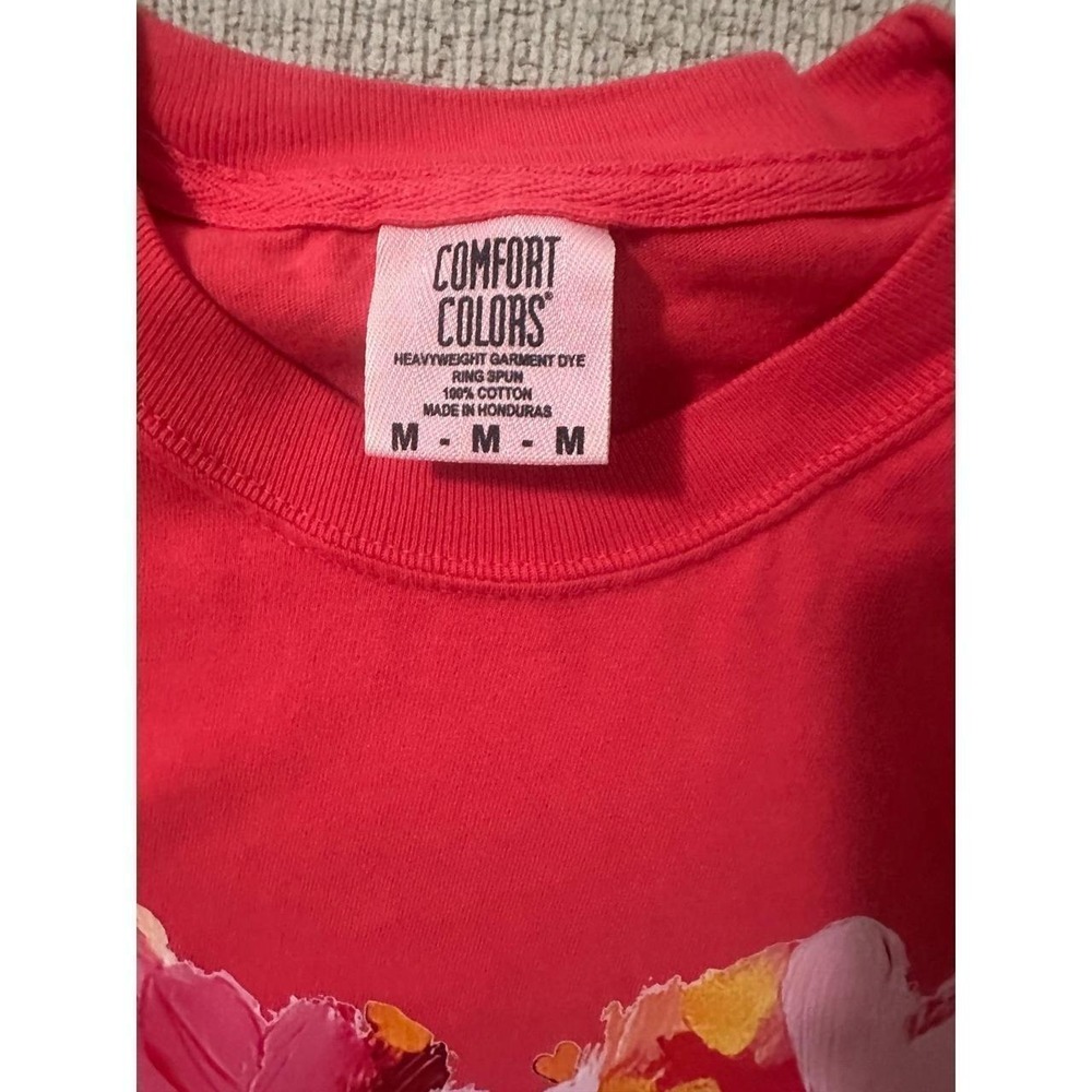 Comfort Colors Heart Graphic T-Shirt Womens Medium Red Good Painted Print Tee - Picture 2 of 3